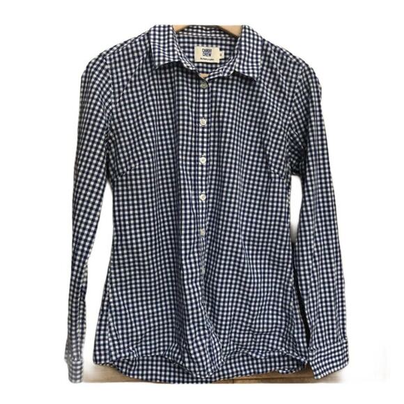 Cargo Crew Uniform Women Frankie Check Gingham Button Down Shirt AU 12 US 8 Blue - Picture 1 of 8